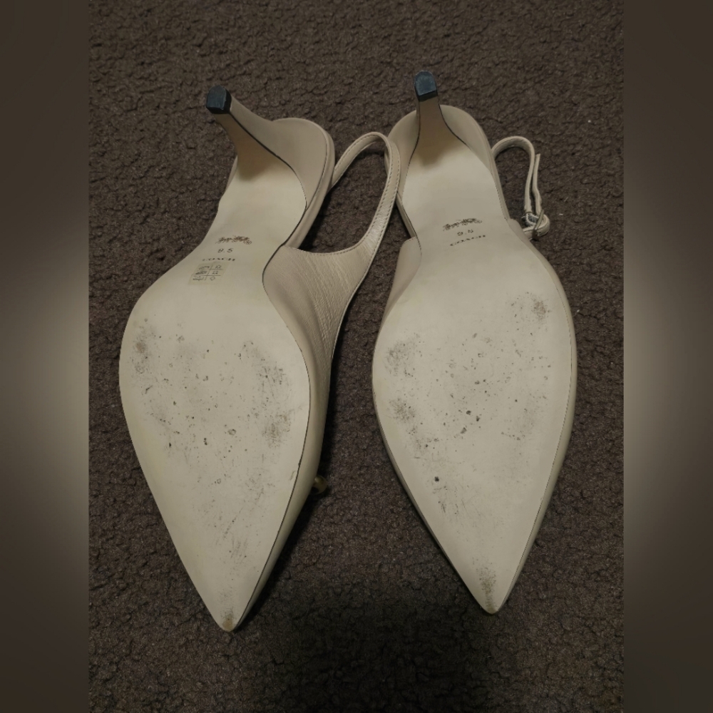 Used Coach Sadie leather slingback pump size 9.5 color: beechwood - Picture 7 of 7